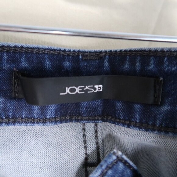 Joe's Jeans Skinny Ankle Dark Wash Blue Denim Zipper Pockets Raw Hem Women's 28 - Picture 9 of 10